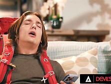 DEVILS FILM - Busty Stepmom Gets Horny While Catching Her Stepson Jerking And Finishes Him Off: Porn