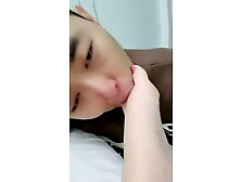 Sleeping girl foot worship