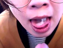 The Glasses Girls Do A Handjob And Blowjob Using Both Hands And Gokkun Plenty Of Sperm!