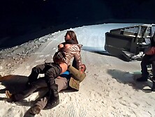 Intense Outdoor Threesome With Two Busty French Beauties