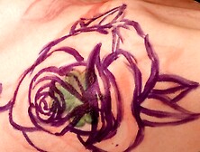 Marie Bossette Gets a Beautiful Rose Tattooed on Her Right Ribs - AltErotic