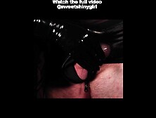 Slutty Chick in Shiny Spandex and Latex Skirt gives Hand-job till Spunk