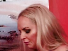 CFNM group HJ by femdoms in night robe