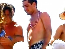 Girl open there bra in public place