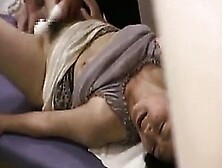 Buxom Oriental mom gets her wet peach toyed and fingered by