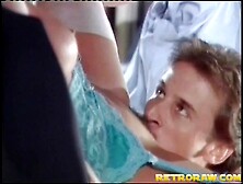 Slutty Blonde Flight Attendant Plays With Captain At The Cockpit