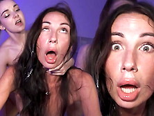 Submissive Bimbo Teenie Cumming Her Brains Out During Cervix Crushing FFM Rough Fuck