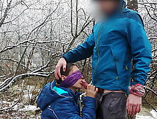 Public Oral sex And Spunk Swallow Near The Mountain River