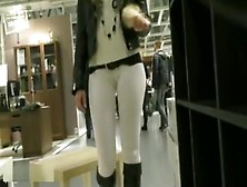 Jeny Smith Camel Toe White Leggings