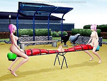 Let's Play on the Seesaw (Yuri Bondage Sex) - 3D MMD