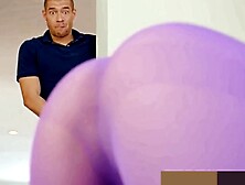 Hot Wife Surprise! Athlete Girlfriend Sucks Married Man's Dick In Front Of His Wife