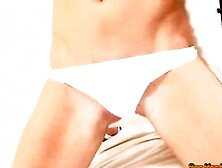 Hot nurse stimulates her nipples after stripping