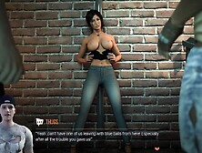 Croft Adventures - Lara Croft sucks 2 biggest knobs in an alleyway