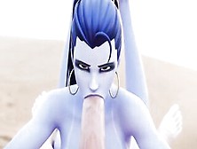 Widowmaker Sucking Off Cock On The Beach {Pov}