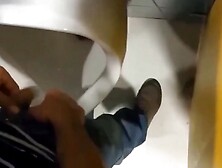 Kinky Dude Is Filming Himself While Using A Public Restroom