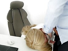 The boss plowed the secretary into the mouth,  cunt and