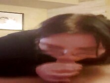 Ugly whore gags on my cock