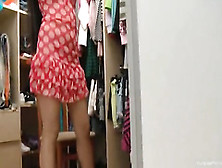 Exotic Teen In Shoes Pose In A Closet