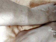Cumming on my girlfriend feet and she touching my dick foot fetish dirty talk part 2 end