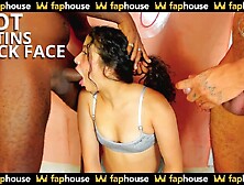 Cute Latin Friends Have an Incredible Party Giving a Pretty Girl Some Hard Face Fucking