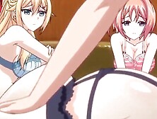 Full bosomed doll and her girlfriend are sharing fellow's prick