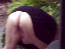 Spying on my Large Plump Lascivious Aunt doing the Garden