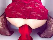 Massive knotted bad dragon sex-toy destroys sissy's taut anus and gets stuck inside