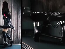 Asian Chained Treadmill Walking in Heels