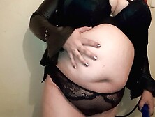 Air tummy Inflation in cool,  glossy Button Up