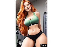 Lila Ginger in fitness sport club (Ai model)