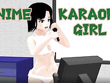 【Mia】 Anime girl go to karaoke and she start taking her clothes off. 【Erotic animation