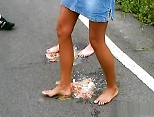 a nasty outdoor video for feet and crushing lovers