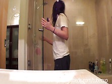 College teen Filming Herself Masturbating Showering (18+)
