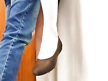 Schoolgirl Drilled and Creampied Standing against the Window in Empty Classroom