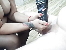 Chubby wife plays with my cock