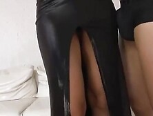 Asian - Sexy Black Leather Dress
