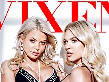 Two horny as fuck blonde Jazlyn Ray and Riley Steele love hard pound