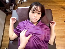 Even though she has a boyfriend,  this perverted female chiropractor loves the smell of dicks in front of her,  and ends up suckin