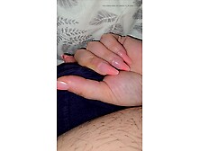 Step mommy hand slide on step son blue underclothing touching his weenie