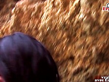 French amateur trio ffm at the beach with slender teens