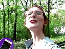 German Scout - College Redhead Teen Lia in Public Casting