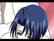 Busty hentai chick filling both her fuck holes