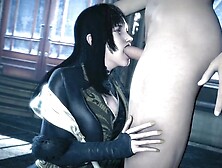 Gentiana On Her Knees Swallowing Penis (Version Two)