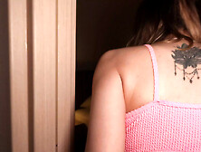 Stepbrother enters stepsister's room late at night for a secret fuck while step parents are nearby