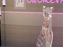 Shy Catgirl Slides On A Performance For You ️solo Masturbation Inside Virtual