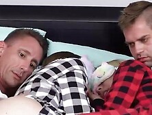 Teens Share Morning Wood - Anal & Double-Blowjob with Facial Finish