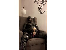 Latex doll femboy masturbates and cums for u