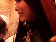 Asian cosplay babe facilized in gang bang