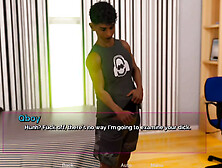 Threesome blowjob scene of Shut up and dance adult game.