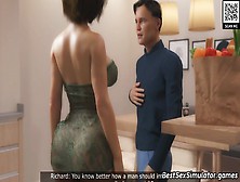 Short hair 3D MILF fucked by stepson